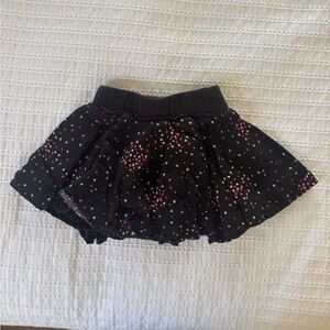 Gymboree Black Skirt with Pink and White Hearts size 5